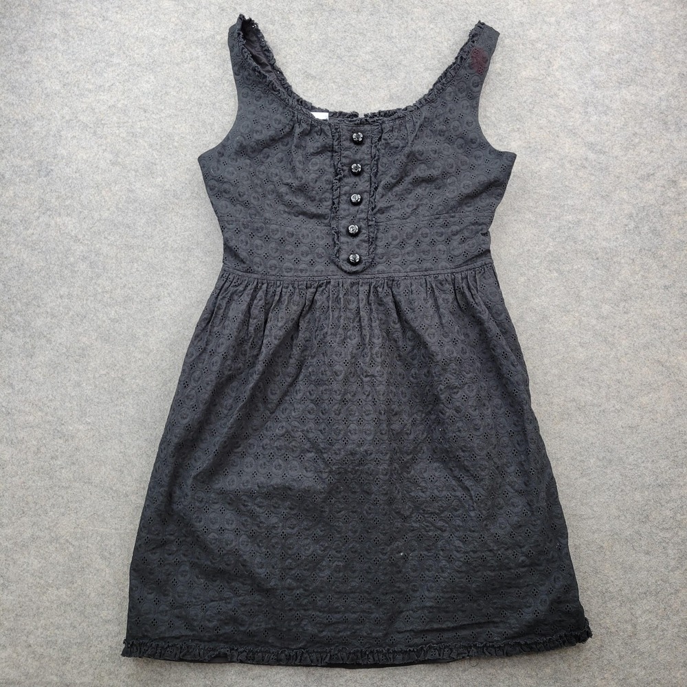 Maggy London Dress Womens 12 Black Eyelet Lace Sleeveless Fit & Flare Sundress